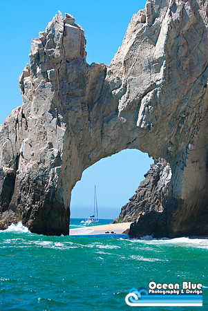 Land's End Arch with Sailboat